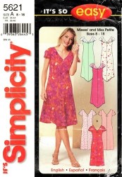 5621 SO EZ V-NECK SHORT SLV DRESS SHAPE OR NOT PATTERN 8-18
